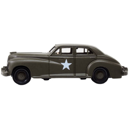 1942 Packard Clipper Touring Sedan "US Army Staff Car" Olive Drab 1/87 (HO) Scale Diecast Model Car by Oxford Diecast-Oxford Diecast-ModelCars.com