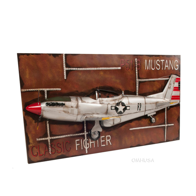 1943 Mustang P-51 Fighter 3D Model Painting Frame-Old Modern-ModelCars.com