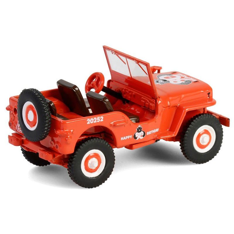 1944 Willys MB Jeep Red "Smokey Bear 80th Anniversary" "Anniversary Collection" Series 17 1/64 Diecast Model Car by Greenlight - Greenlight - ModelCars.com