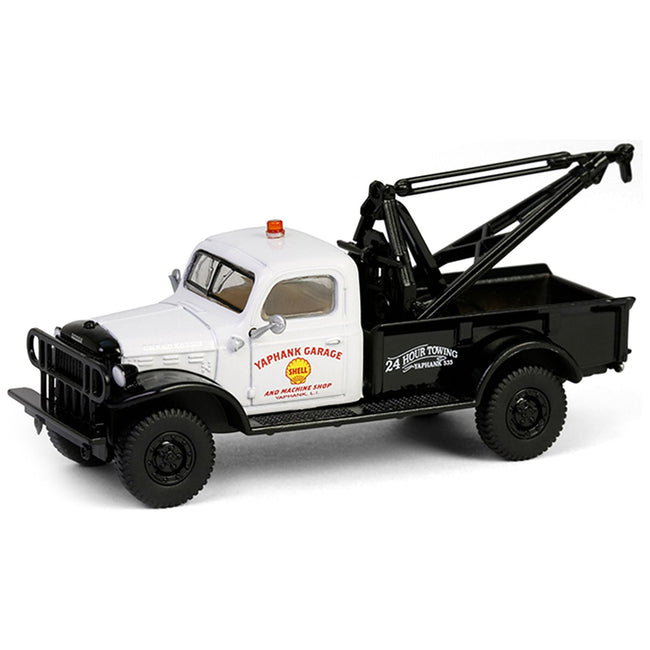 1945 Dodge Power Wagon Wrecker Tow Truck "Shell Oil" White and Black "Running on Empty" Series 17 1/64 Diecast Model Car by Greenlight-Greenlight-ModelCars.com