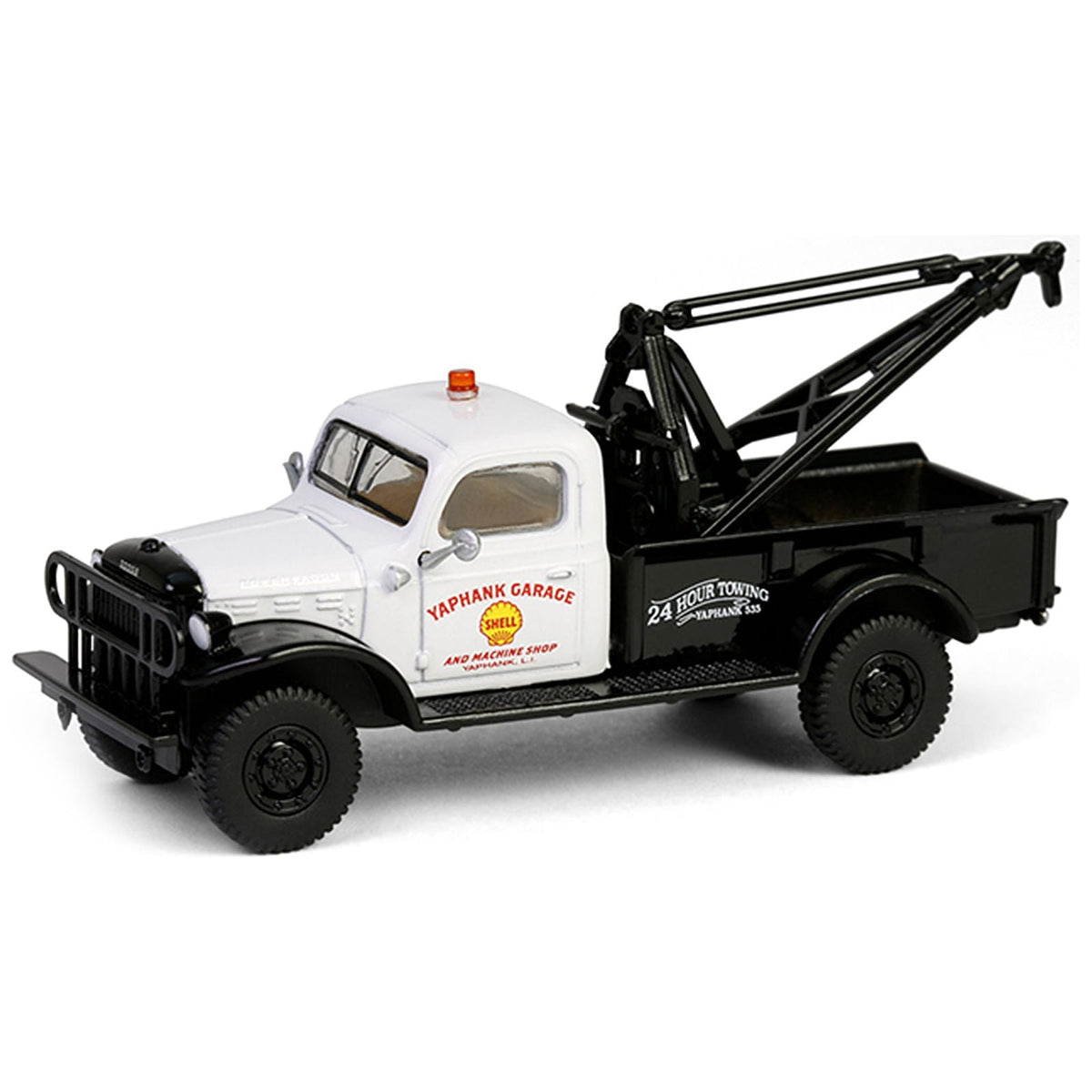 1945 Dodge Power Wagon Wrecker Tow Truck "Shell Oil" White and Black "Running on Empty" Series 17 1/64 Diecast Model Car by Greenlight - Greenlight - ModelCars.com