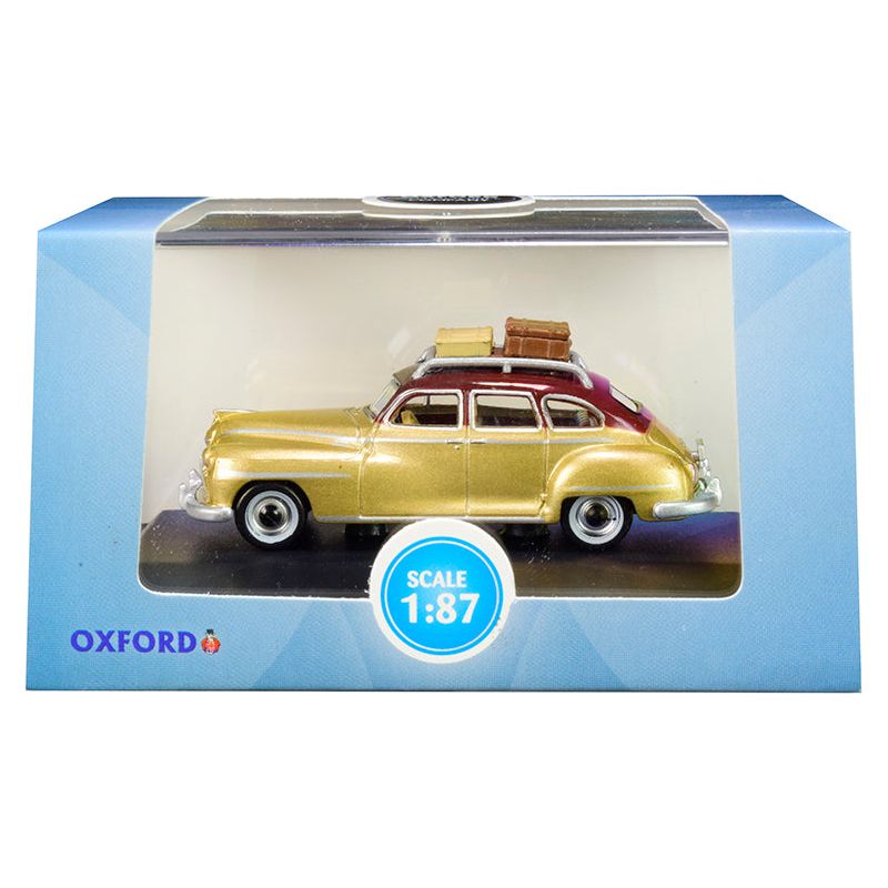 1946 DeSoto Suburban with Roof Rack and Luggage Trumpet Gold with Rhythm Brown Top 1/87 (HO) Scale Diecast Model Car by Oxford Diecast - Oxford Diecast - ModelCars.com
