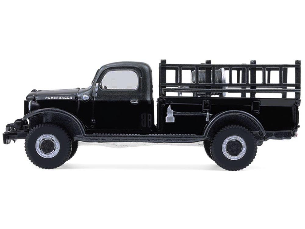 1946 Dodge Power Wagon Fire Truck Black "Black Bandit" Series 30 1/64 Diecast Model Car by Greenlight-Greenlight-ModelCars.com