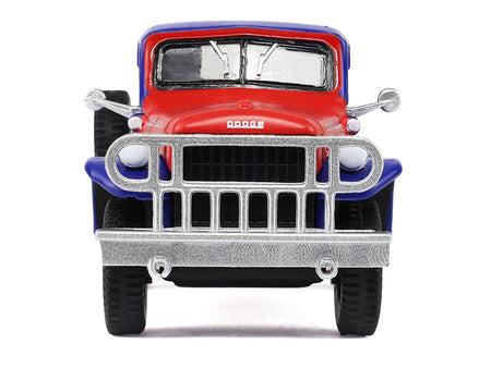 1946 Dodge Power Wagon Pickup Truck Red White and Blue "America 250 Edition" "Anniversary Collection" Series 18 1/64 Diecast Model Car by Greenlight-Greenlight-ModelCars.com