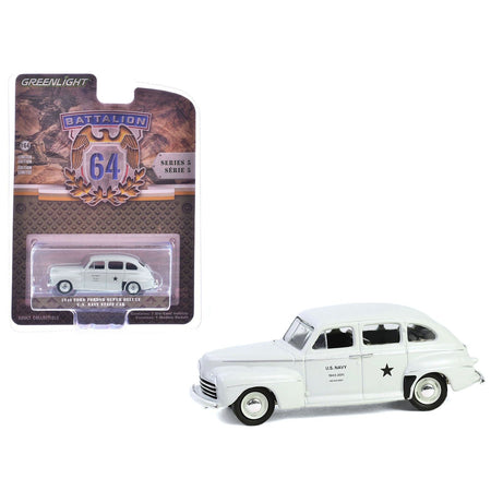 1946 Ford Fordor Super Deluxe "U.S. Navy Staff Car" Matt Light Gray "Battalion 64" Series 5 1/64 Diecast Model Car by Greenlight - Greenlight - ModelCars.com