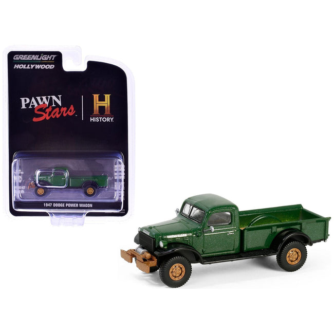 1947 Dodge Power Wagon Pickup Truck Green Metallic and Black "Pawn Stars" (2009-Current) TV Series "Hollywood Series" Release 42 1/64 Diecast Model Car by Greenlight-Greenlight-ModelCars.com