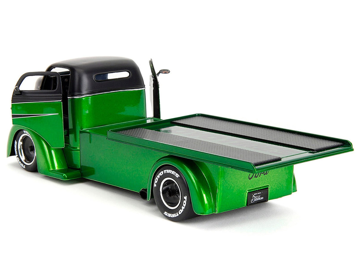 1947 Ford COE Flatbed Truck Green Metallic and Matt Black "Toyo Tires" with Extra Wheels "Just Trucks" Series 1/24 Diecast Model Car by Jada-Jada-ModelCars.com