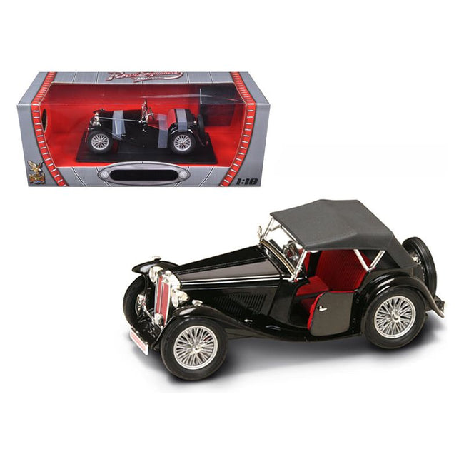 1947 MG TC Midget Black 1/18 Diecast Model Car by Road Signature - Road Signature - ModelCars.com