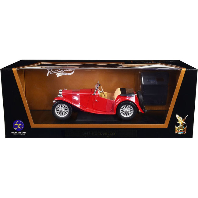 1947 MG TC Midget Red 1/18 Diecast Model Car by Road Signature - Road Signature - ModelCars.com