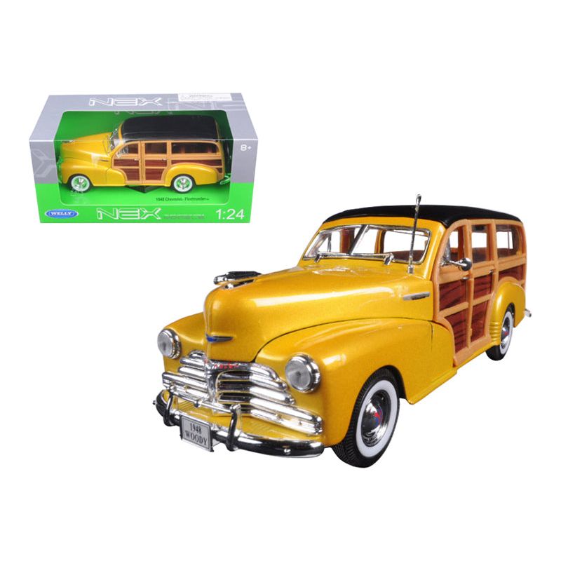 1948 Chevrolet Woody Wagon Fleetmaster Gold 1/24 Diecast Model Car by Welly - Welly - ModelCars.com