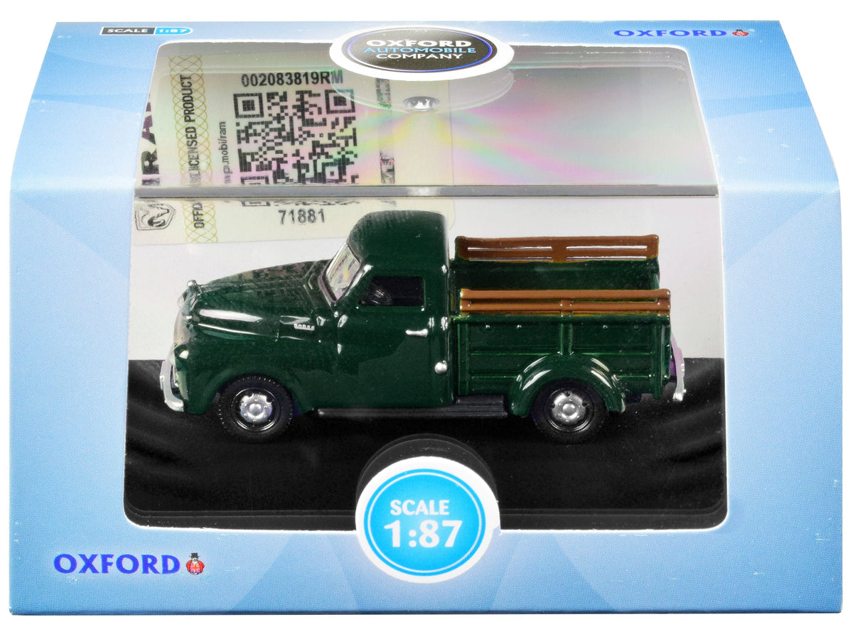 1948 Dodge B-1B Pickup Truck Dark Green 1/87 (HO) Scale Diecast Model Car by Oxford Diecast-Oxford Diecast-ModelCars.com