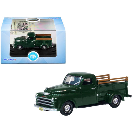 1948 Dodge B-1B Pickup Truck Dark Green 1/87 (HO) Scale Diecast Model Car by Oxford Diecast-Oxford Diecast-ModelCars.com