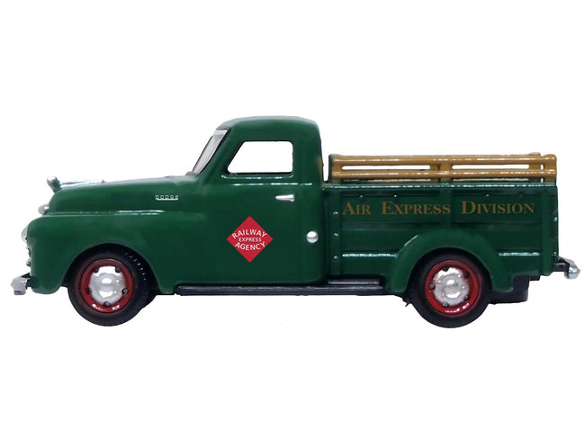 1948 Dodge B-1B Pickup Truck Green "Railway Express Agency" 1/87 (HO) Scale Diecast Model Car by Oxford Diecast-Oxford Diecast-ModelCars.com