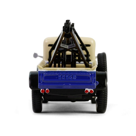 1948 Dodge Power Wagon Wrecker Tow Truck Beige and Blue "Chevron Special Edition" Series 1 1/64 Diecast Model Car by Greenlight - Greenlight - ModelCars.com