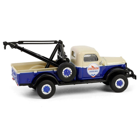 1948 Dodge Power Wagon Wrecker Tow Truck Beige and Blue "Chevron Special Edition" Series 1 1/64 Diecast Model Car by Greenlight - Greenlight - ModelCars.com