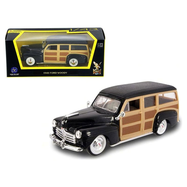 1948 Ford Woody Wagon Black 1/43 Diecast Model Car by Road Signature - Road Signature - ModelCars.com