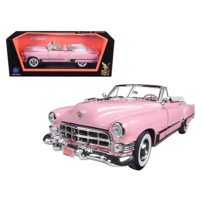 1949 Cadillac Coupe DeVille Convertible Pink 1/18 Diecast Model Car by Road Signature-Road Signature-ModelCars.com