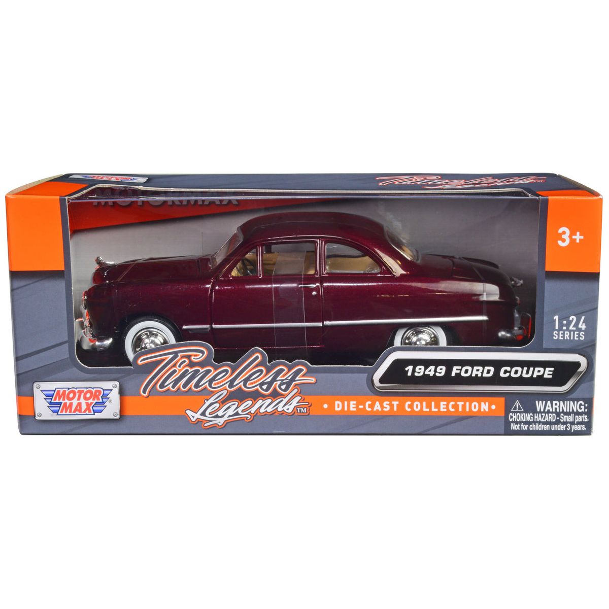 1949 Ford Coupe Burgundy 1/24 Diecast Model Car by Motormax - Motormax - ModelCars.com