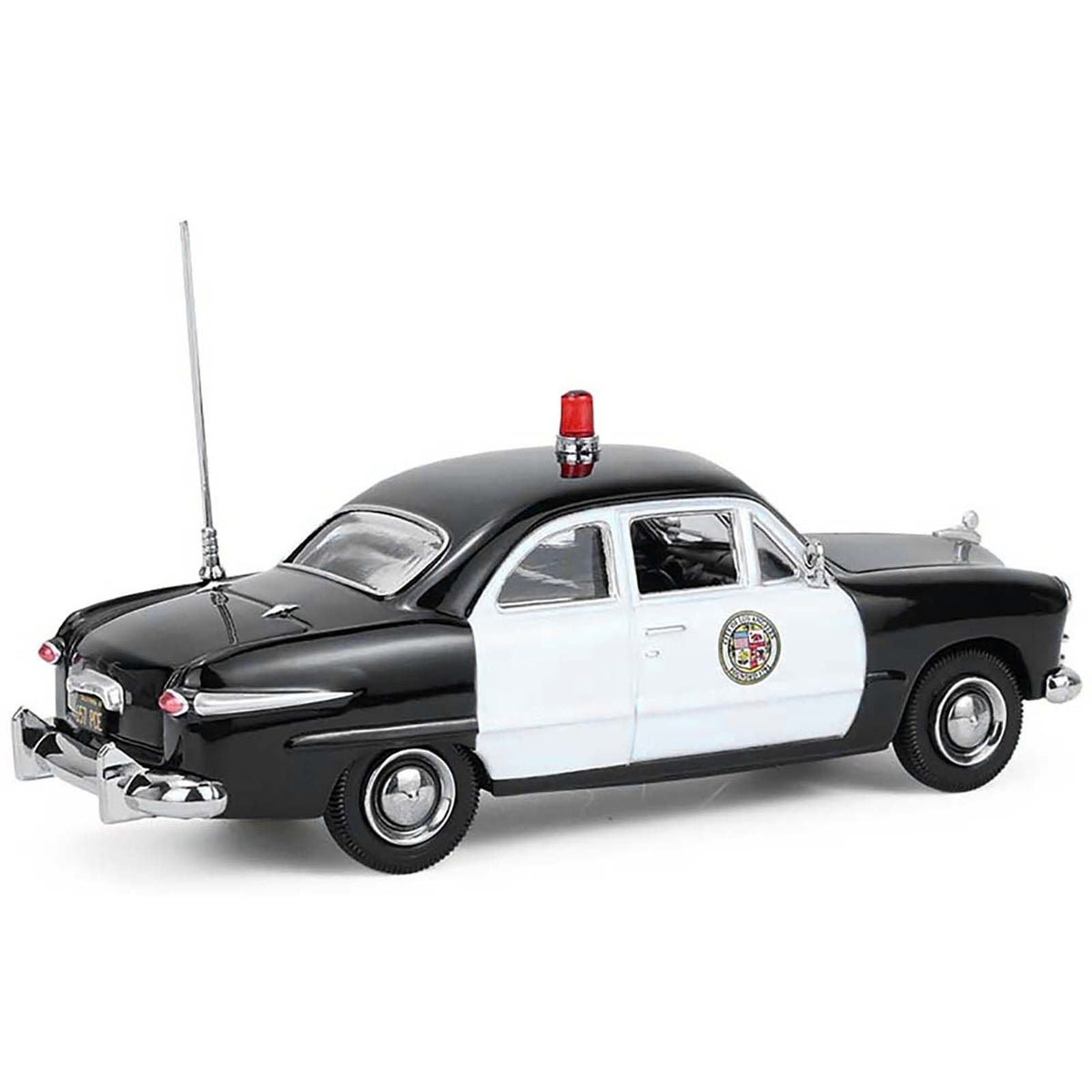 1949 Ford Custom Police Car "LAPD (Los Angeles Police Department)" Black and White 1/43 Diecast Model Car by Greenlight-Greenlight-ModelCars.com