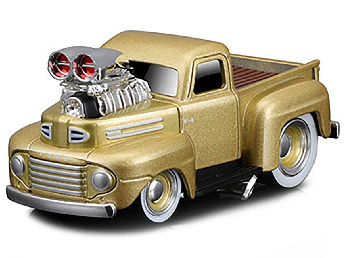 1949 Ford F1 Pickup Truck Gold Metallic 1/64 Diecast Model Car by Muscle Machines-Muscle Machines-ModelCars.com