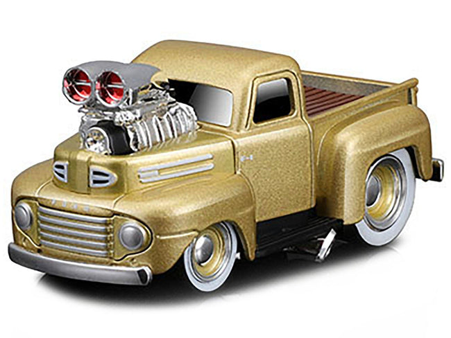 1949 Ford F1 Pickup Truck Gold Metallic 1/64 Diecast Model Car by Muscle Machines-Muscle Machines-ModelCars.com