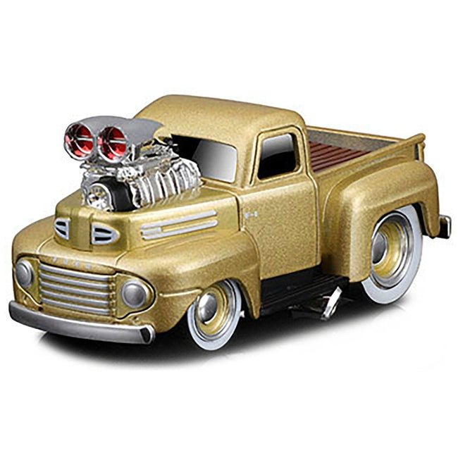 1949 Ford F1 Pickup Truck Gold Metallic 1/64 Diecast Model Car by Muscle Machines-Muscle Machines-ModelCars.com