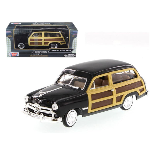 1949 Ford Woody Wagon Black 1/24 Diecast Model Car by Motormax - Motormax - ModelCars.com
