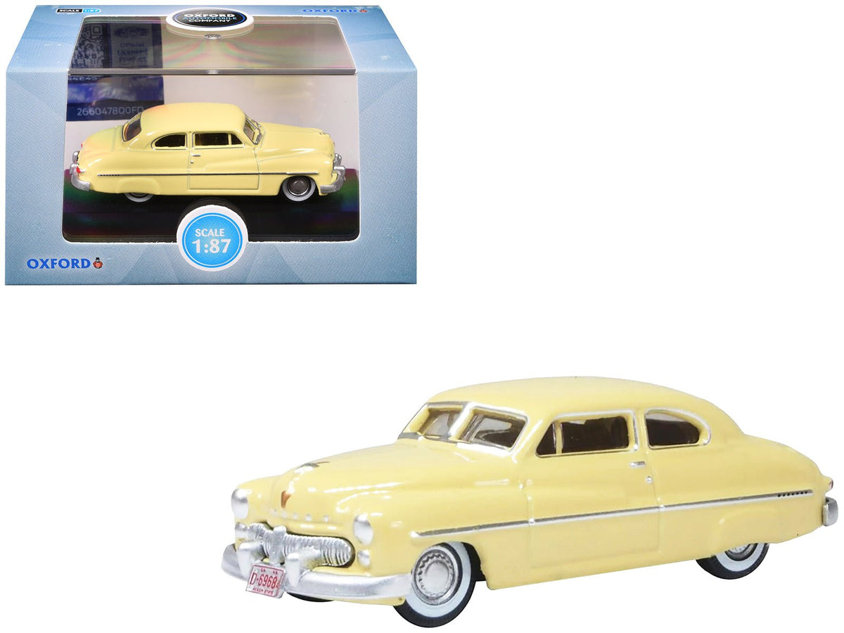 1949 Mercury 8 Coupe Calabash Yellow 1/87 (HO) Scale Diecast Model Car by Oxford Diecast-Oxford Diecast-ModelCars.com