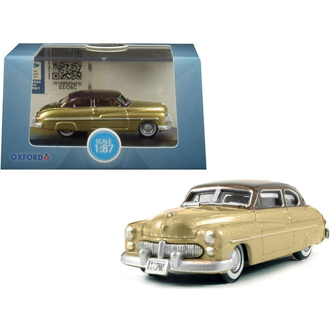 1949 Mercury Coupe Gold with Dark Brown Top 1/87 (HO) Scale Diecast Model Car by Oxford Diecast - Oxford Diecast - ModelCars.com
