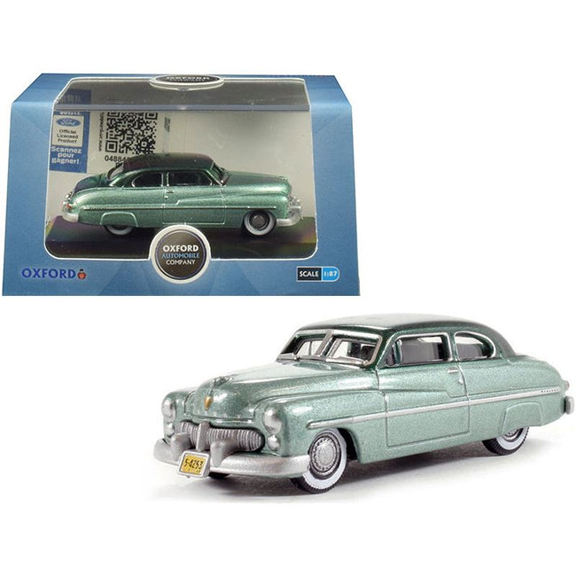 1949 Mercury Coupe Metallic Green with Dark Green Top 1/87 (HO) Scale Diecast Model Car by Oxford Diecast - Oxford Diecast - ModelCars.com