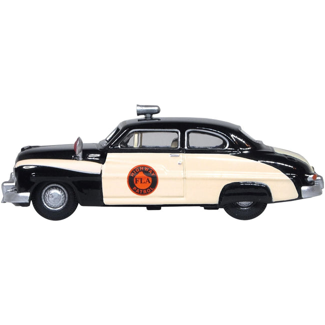 1949 Mercury Monarch Police Black and White "Florida Highway Patrol" 1/87 (HO) Scale Diecast Model Car by Oxford Diecast - Oxford Diecast - ModelCars.com