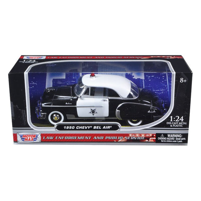 1950 Chevrolet Bel Air Police 1/24 Diecast Model Car by Motormax - Motormax - ModelCars.com