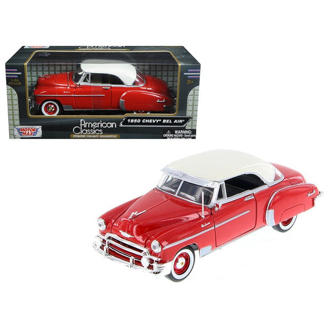 1950 Chevrolet Bel Air Red 1/24 Diecast Car Model by Motormax - Motormax - ModelCars.com
