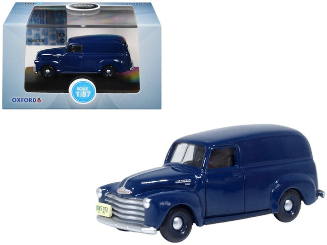 1950 Chevrolet Panel Van Mariner Blue 1/87 (HO) Scale Diecast Model Car by Oxford Diecast-Oxford Diecast-ModelCars.com