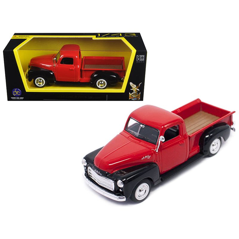 1950 GMC Pickup Truck Red and Black 1/43 Diecast Model Car by Road Signature - Road Signature - ModelCars.com