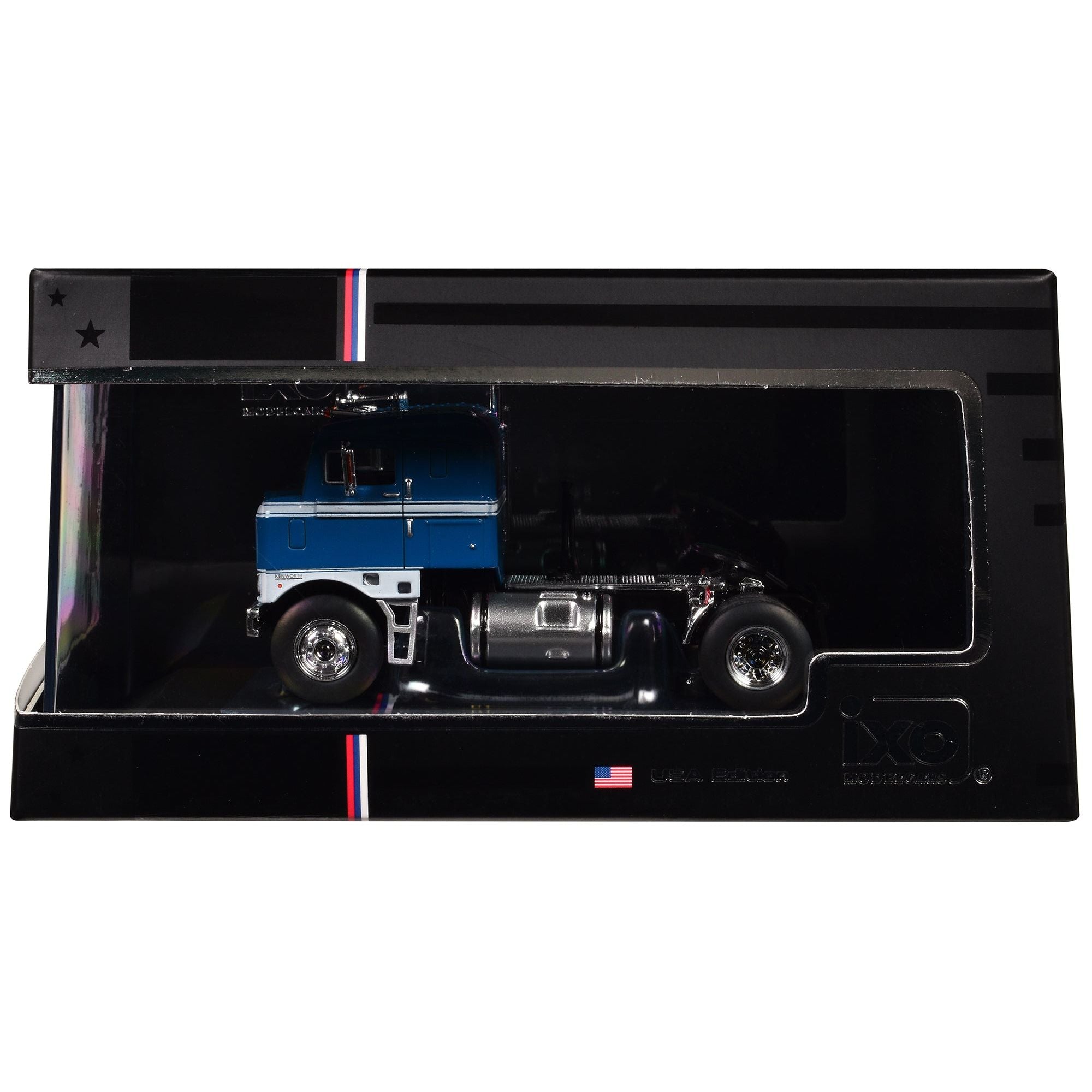 1950 Kenworth Bullnose Truck Tractor Blue with White Stripes 1/64 Diecast Model by IXO Models - IXO - ModelCars.com