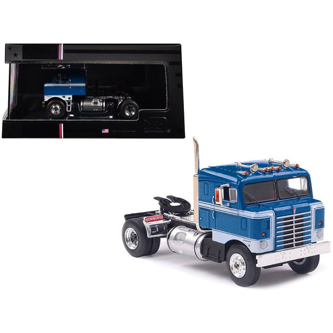 1950 Kenworth Bullnose Truck Tractor Blue with White Stripes 1/64 Diecast Model by IXO Models-IXO-ModelCars.com