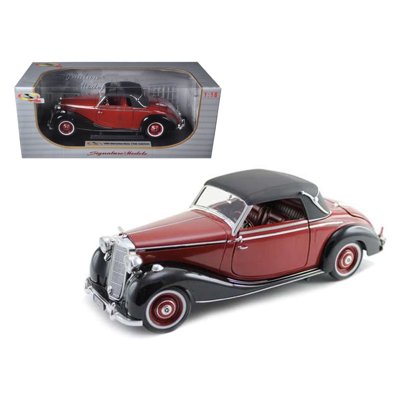 1950 Mercedes Benz 170S Cabriolet Burgundy and Black 1/18 Diecast Model Car by Signature Models - Signature Models - ModelCars.com