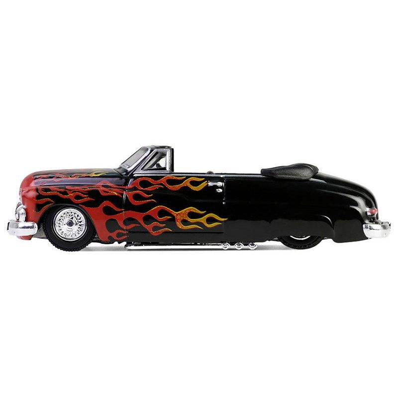 1950 Mercury Eight Convertible Lowrider Black with Flames "Menacing Monica" "Garbage Pail Kids" Series 7 1/64 Diecast Model Car by Greenlight - Greenlight - ModelCars.com