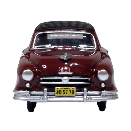 1950 Nash Rambler Custom Landau Convertible (Closed) Sunset Maroon with Black Top 1/87 (HO) Scale Diecast Model Car by Oxford Diecast-Oxford Diecast-ModelCars.com