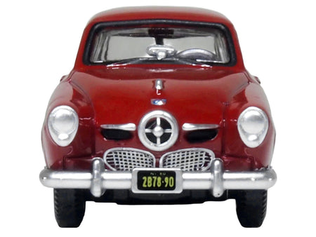 1950 Studebaker Champion Starlight Coupe Commanche Red 1/87 (HO) Scale Diecast Model Car by Oxford Diecast-Oxford Diecast-ModelCars.com
