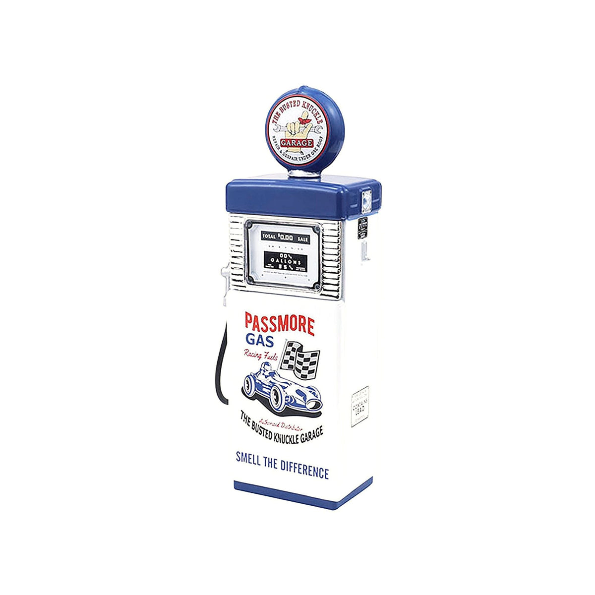 1951 Wayne 505 Gas Pump "Busted Knuckle Garage" White and Blue "Vintage Gas Pumps" Series 17 1/18 Diecast Replica by Greenlight-Greenlight-ModelCars.com