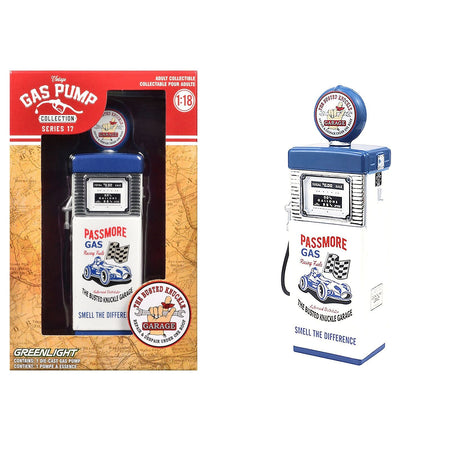 1951 Wayne 505 Gas Pump "Busted Knuckle Garage" White and Blue "Vintage Gas Pumps" Series 17 1/18 Diecast Replica by Greenlight-Greenlight-ModelCars.com