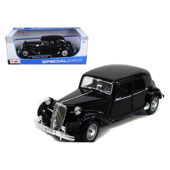 1952 Citroen 15CV 6CYL Black 1/18 Diecast Model Car by Maisto-Maisto-ModelCars.com
