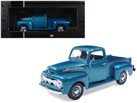 1952 Ford F1 Pickup Truck Blue Metallic 1/24 Diecast Model by IXO Models-IXO-ModelCars.com