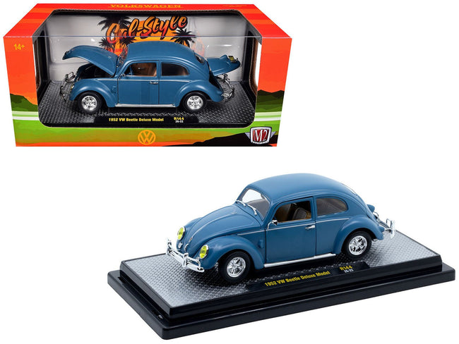 1952 Volkswagen Beetle Deluxe Model Matt Blue Limited Edition to 4850 pieces Worldwide 1/24 Diecast Model Car by M2 Machines-M2-ModelCars.com