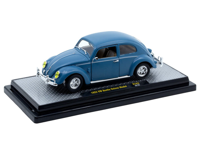 1952 Volkswagen Beetle Deluxe Model Matt Blue Limited Edition to 4850 pieces Worldwide 1/24 Diecast Model Car by M2 Machines-M2-ModelCars.com