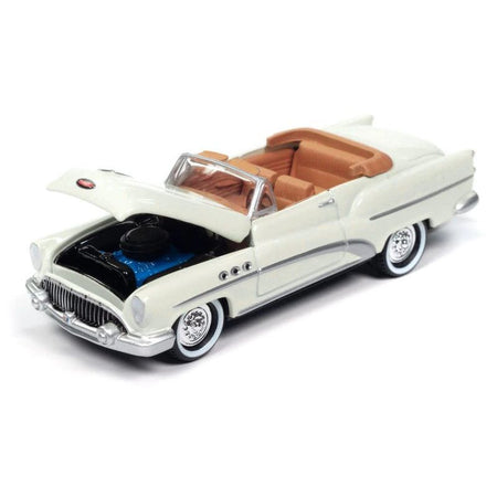 1953 Buick Super Cream with Travel Trailer Limited Edition "Tow & Go" Series 1/64 Diecast Model Car by Johnny Lightning-Johnny Lightning-ModelCars.com