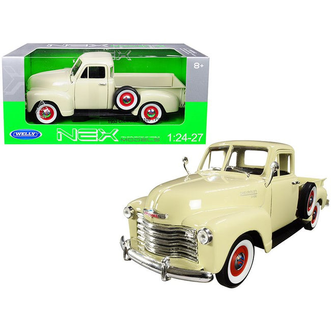 1953 Chevrolet 3100 Pickup Truck Cream 1/24-1/27 Diecast Model Car by Welly-Welly-ModelCars.com