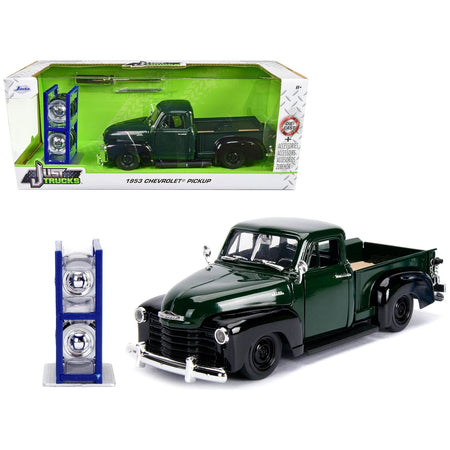 1953 Chevrolet 3100 Pickup Truck Green with Extra Wheels "Just Trucks" Series 1/24 Diecast Model Car by Jada-Jada-ModelCars.com